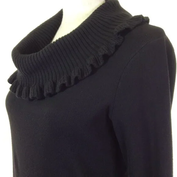 RAFAELLA Womens Top Size Medium Black Long Sleeve - Picture 8 of 12